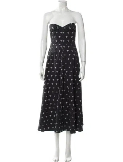 Pre-owned Goop G. Label Polka Dot Print Midi Length Dress In Blue