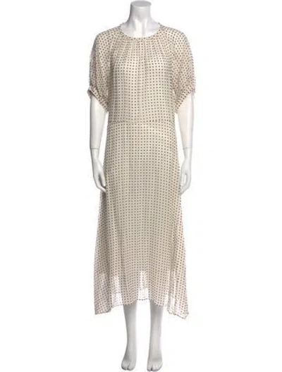 Pre-owned Goop G. Label Polka Dot Print Midi Length Dress In Neutral