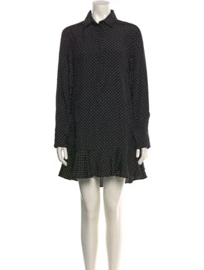 Pre-owned Goop G. Label Polka Dot Print Mini Dress In Black