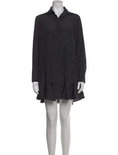 Pre-owned Goop G. Label Polka Dot Print Mini Dress In Black