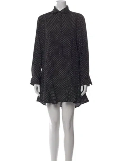 Pre-owned Goop G. Label Polka Dot Print Mini Dress In Black