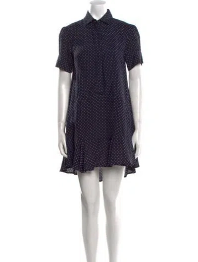 Pre-owned Goop G. Label Polka Dot Print Mini Dress In Blue