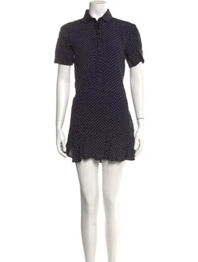 Pre-owned Goop G. Label Polka Dot Print Mini Dress In Blue