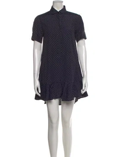Pre-owned Goop G. Label Polka Dot Print Mini Dress In Blue