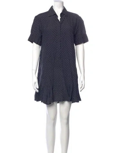 Pre-owned Goop G. Label Polka Dot Print Mini Dress In Blue