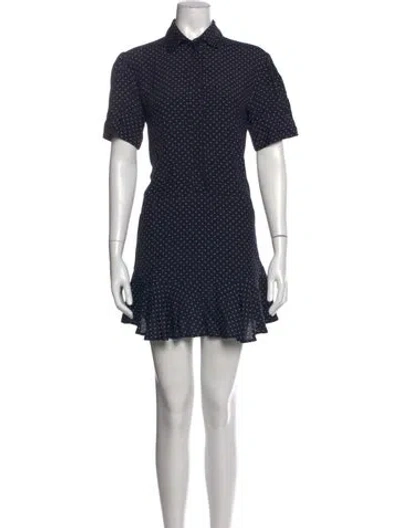 Pre-owned Goop G. Label Polka Dot Print Mini Dress In Blue