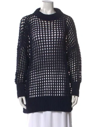 Pre-owned Goop G. Label Printed Crew Neck Sweater In Blue