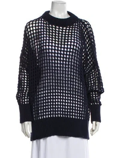 Pre-owned Goop G. Label Printed Crew Neck Sweater In Blue