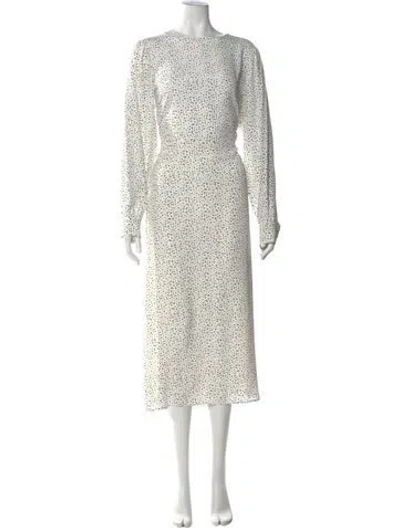Pre-owned Goop G. Label Printed Long Dress In White