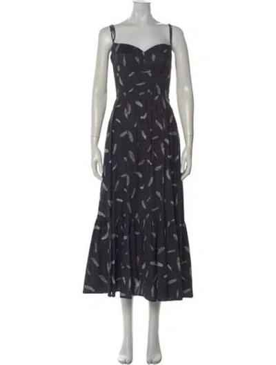 Pre-owned Goop G. Label Printed Midi Length Dress In Black