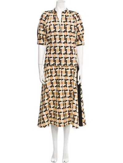 Pre-owned Goop G. Label Printed Pleated Accents Skirt Set In Neutral