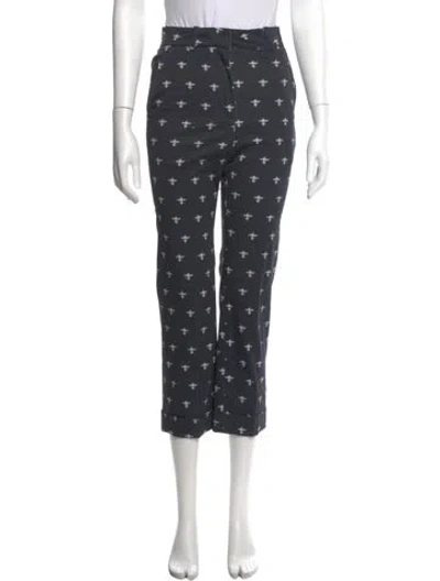 Pre-owned Goop G. Label Printed Straight Leg Pants In Gray