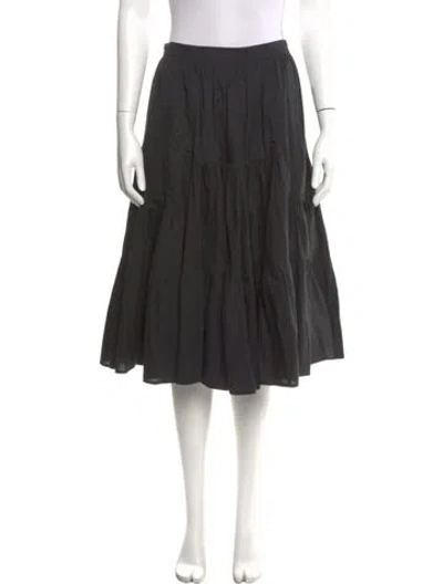 Pre-owned Goop G. Label Ruffle Embellishment Knee-length Skirt In Black