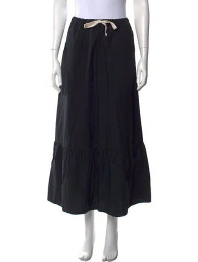 Pre-owned Goop G. Label Ruffle Embellishment Long Skirt In Blue