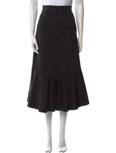 Pre-owned Goop G. Label Ruffle Embellishment Midi Length Skirt In Black