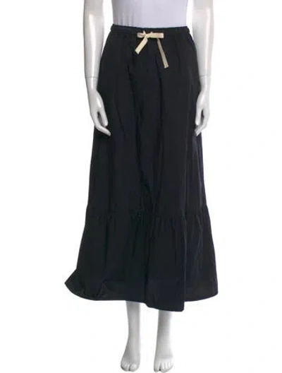 Pre-owned Goop G. Label Ruffle Embellishment Midi Length Skirt In Black