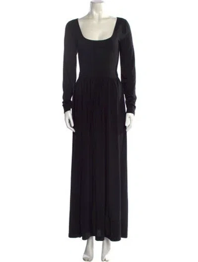 Pre-owned Goop G. Label Scoop Neck Long Dress In Black