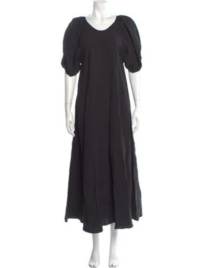 Pre-owned Goop G. Label Scoop Neck Long Dress In Black