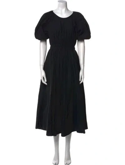 Pre-owned Goop G. Label Scoop Neck Long Dress In Black