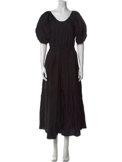 Pre-owned Goop G. Label Scoop Neck Long Dress In Black