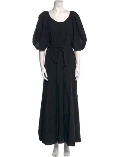 Pre-owned Goop G. Label Scoop Neck Long Dress In Black