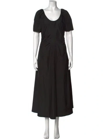 Pre-owned Goop G. Label Scoop Neck Long Dress In Black