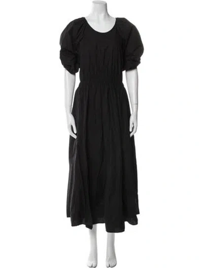 Pre-owned Goop G. Label Scoop Neck Long Dress In Black