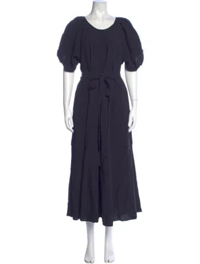 Pre-owned Goop G. Label Scoop Neck Long Dress In Blue