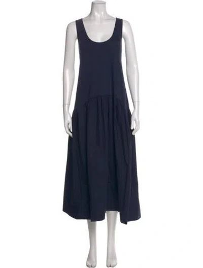 Pre-owned Goop G. Label Scoop Neck Long Dress In Blue
