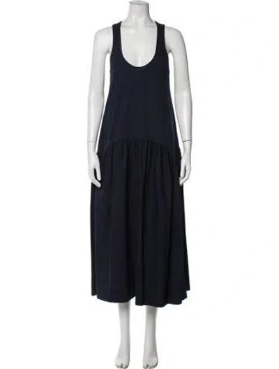 Pre-owned Goop G. Label Scoop Neck Long Dress In Blue