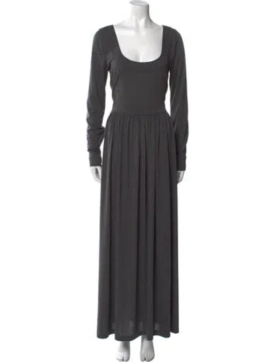Pre-owned Goop G. Label Scoop Neck Long Dress In Gray