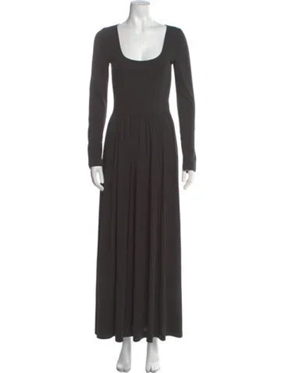 Pre-owned Goop G. Label Scoop Neck Long Dress In Gray