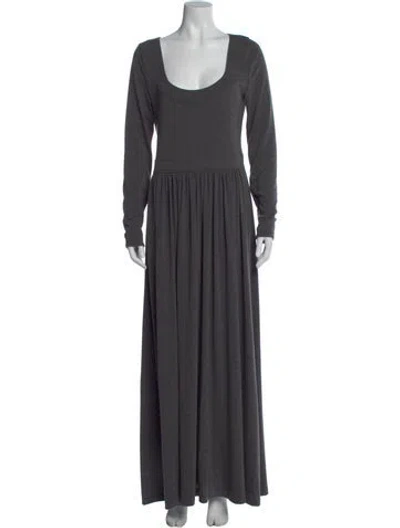Pre-owned Goop G. Label Scoop Neck Long Dress In Gray