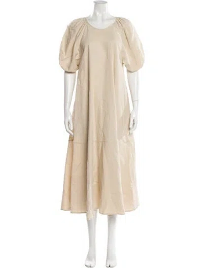 Pre-owned Goop G. Label Scoop Neck Long Dress In Neutral