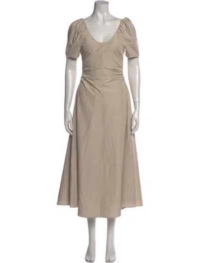 Pre-owned Goop G. Label Scoop Neck Long Dress In Neutral