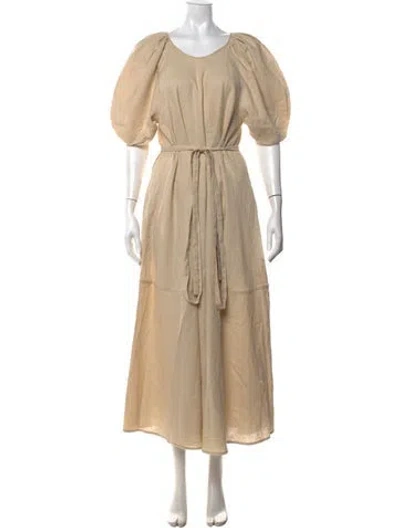 Pre-owned Goop G. Label Scoop Neck Long Dress In Neutral