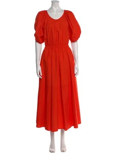 Pre-owned Goop G. Label Scoop Neck Long Dress In Orange