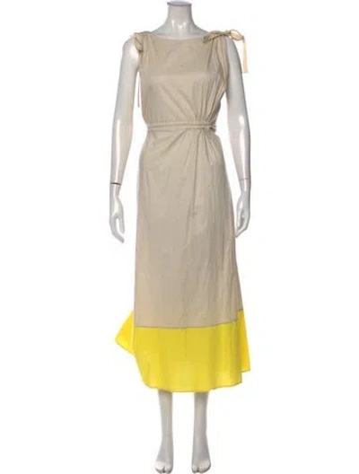 Pre-owned Goop G. Label Scoop Neck Long Dress In Yellow