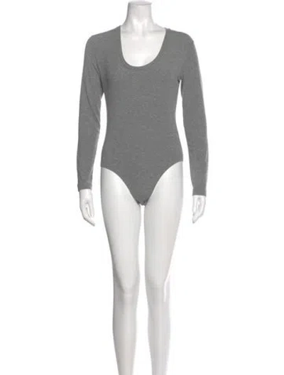 Pre-owned Goop G. Label Scoop Neck Long Sleeve Bodysuit In Black