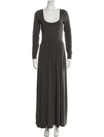 Pre-owned Goop G. Label Scoop Neck Midi Length Dress In Gray