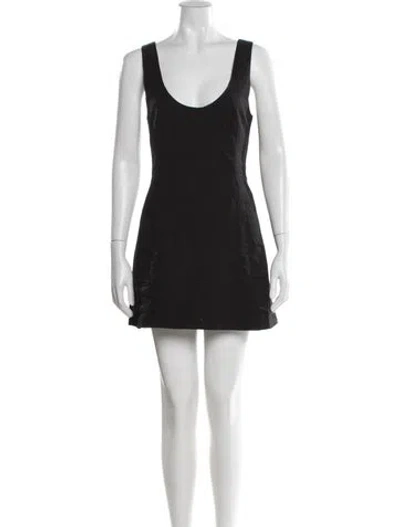 Pre-owned Goop G. Label Scoop Neck Mini Dress In Black
