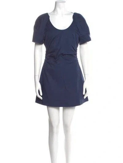 Pre-owned Goop G. Label Scoop Neck Mini Dress In Blue