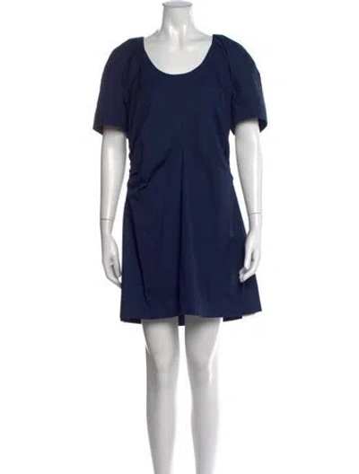 Pre-owned Goop G. Label Scoop Neck Mini Dress In Blue
