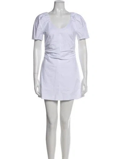 Pre-owned Goop G. Label Scoop Neck Mini Dress In White