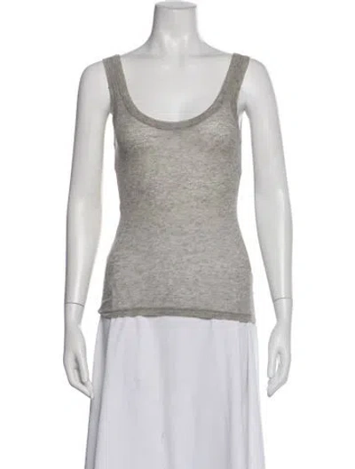 Pre-owned Goop G. Label Scoop Neck Sleeveless Top In Gray