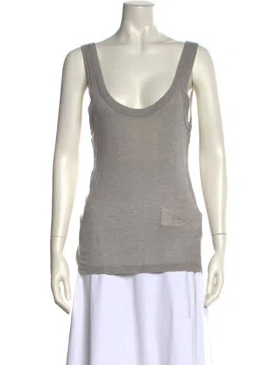 Pre-owned Goop G. Label Scoop Neck Sleeveless Top In Gray