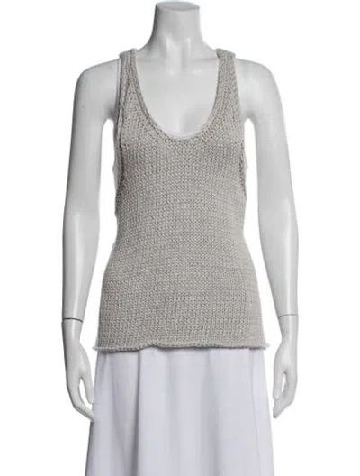Pre-owned Goop G. Label Scoop Neck Sleeveless Top In Gray