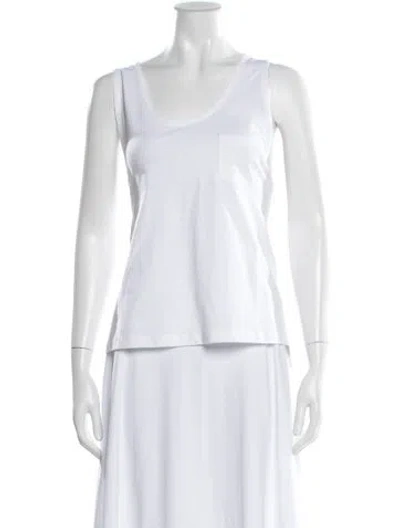Pre-owned Goop G. Label Scoop Neck Sleeveless Top In White