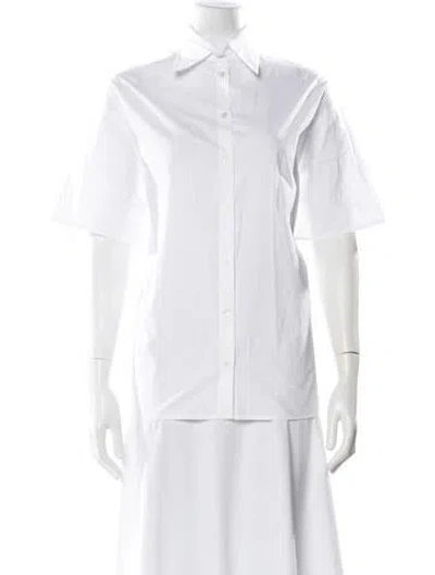 Pre-owned Goop G. Label Short Sleeve Button-up Top In White
