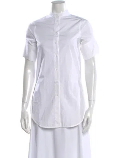 Pre-owned Goop G. Label Short Sleeve Button-up Top In White